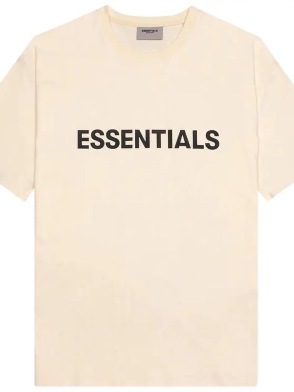Essentials Fear Of God Unisex Cream/Light Tan T‑Shirt with Black Logo - Picture 1 of 6